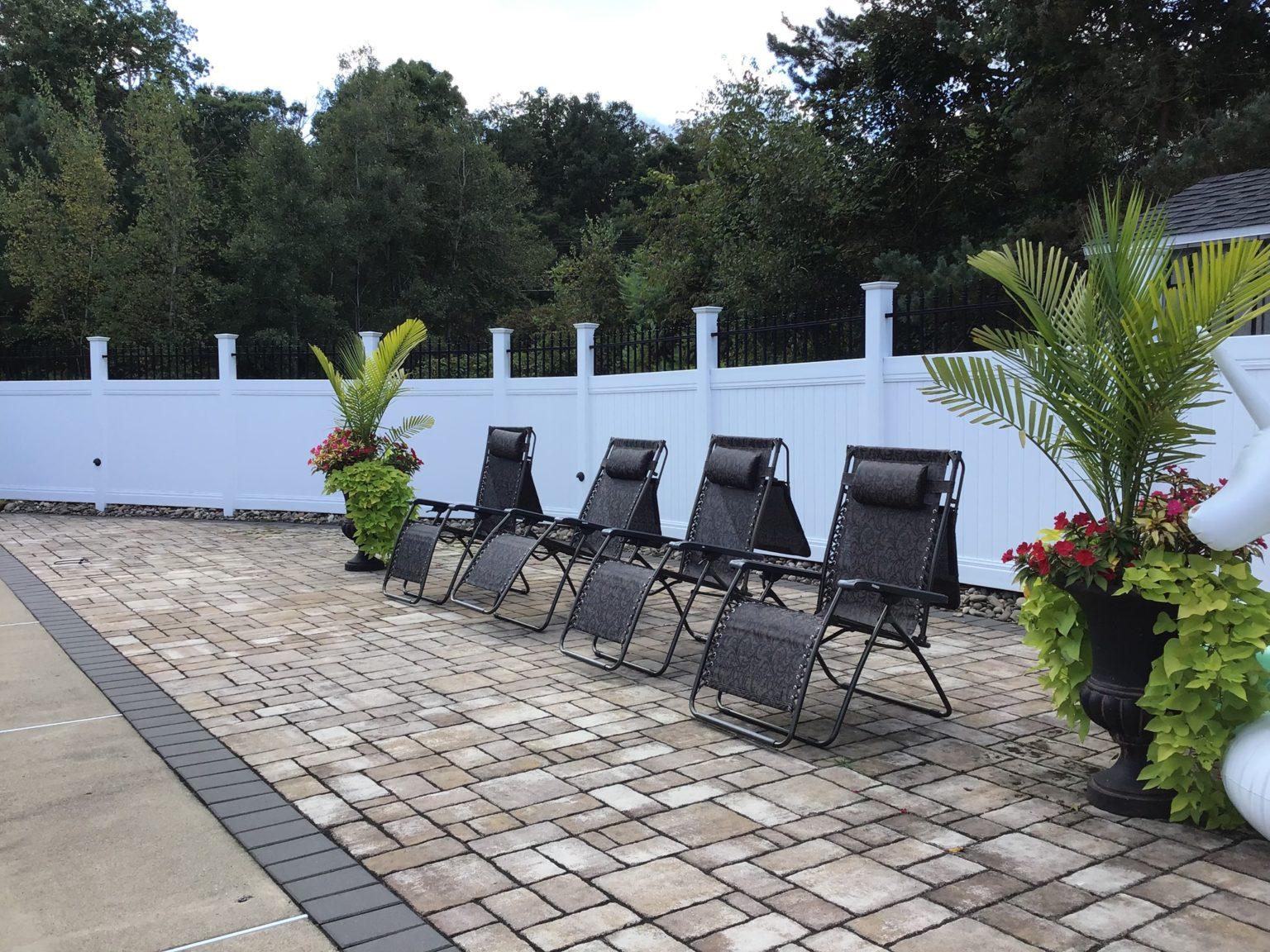 vinyl privacy fence around a patio