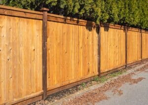 a fence with a tree in the background